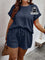 Cj Plus Size G Ao G5 Short E Blusa Várias Cores / Azul Marinho Conjunto