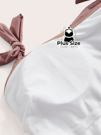 Conjunto Maiô E Pareô Com Estampa Marmorizada Plus Size