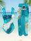Conjunto Maiô E Pareô Com Estampa Marmorizada Plus Size G / Azul Claro
