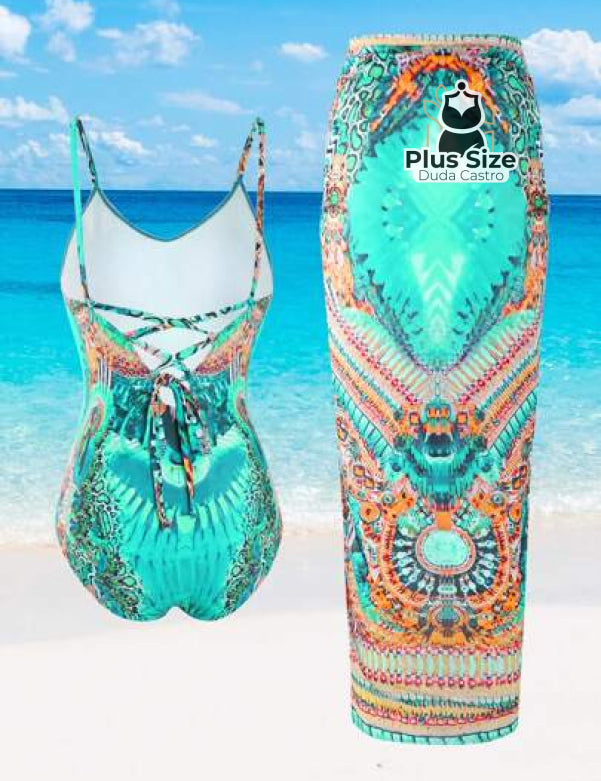 Conjunto Oasis Maiô E Pareô Plus Size