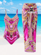 Conjunto Oasis Maiô E Pareô Plus Size G / Pink