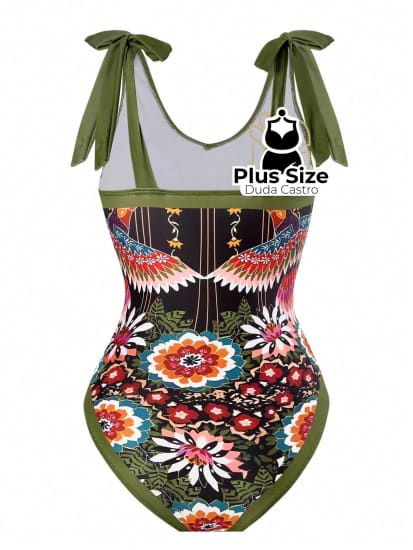 Conjunto Oasis Plus Size De Maiô Com Saia Praia