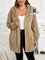 Jaqueta Acolchoada e Forrada com Capuz e Bolsos Plus Size para Inverno Capuccino / G Jaqueta Acolchoada e Forrada com