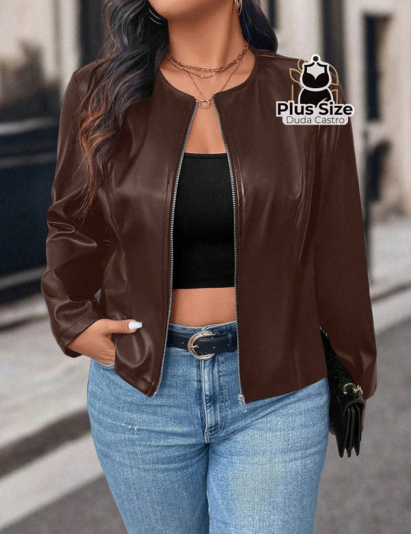  G Jaqueta Feminina Plus Size em
