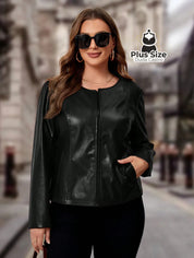 Jaqueta Plus Size em Couro Premium – A Peça de Impacto Para Você Brilhar Onde Quiser