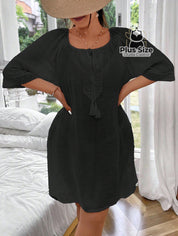 Kaftan Lisa Em Poliamida E Viscose Plus Size Com Transparência Detalhe Em Renda Várias Cores