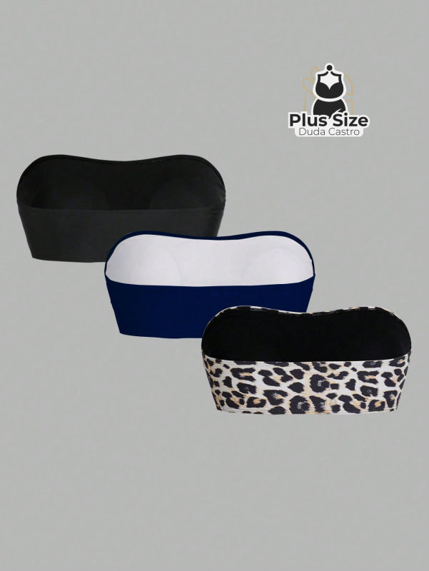 Kit com 3 top de Biquíni Tomara que Caia - Várias Cores - SÓ A PARTE SUPERIOR Kit com 3 top de Biquíni Tomara que Caia