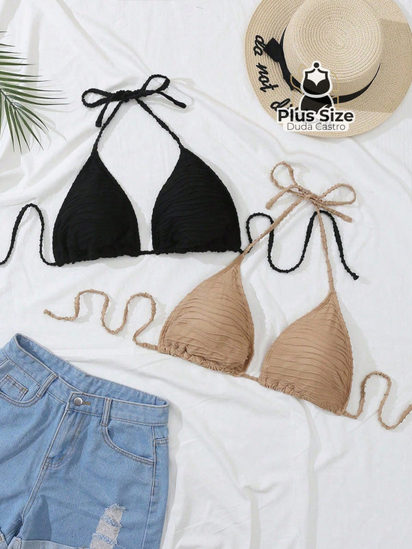 Kit de 2 Top de Biquíni Cortininha Plus Size - SÓ A PARTE SUPERIOR G Kit de 2 Top de Biquíni Cortininha Plus Size - SÓ