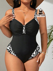 Maiô Com Detalhe Em Estampa Floral Plus Size