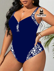 Maiô Com Detalhe Em Estampa Floral Plus Size