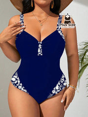 Maiô Com Detalhe Em Estampa Floral Plus Size