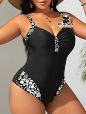 Maiô Com Detalhe Em Estampa Floral Plus Size