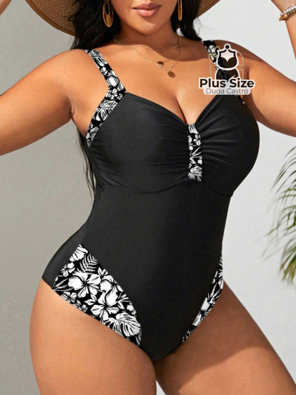 Maiô Com Detalhe Em Estampa Floral Plus Size
