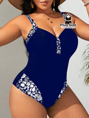 Maiô Com Detalhe Em Estampa Floral Plus Size