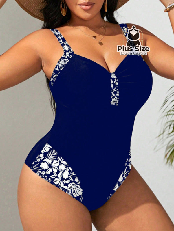 Maiô Com Detalhe Em Estampa Floral Plus Size