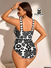 Maiô Com Estampa Floral E Alças Plus Size