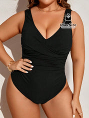Maiô Liso Com Detalhe Transpassado Plus Size