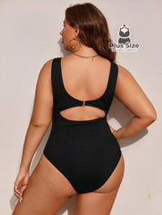 Maiô Liso Com Detalhe Transpassado Plus Size