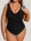 Maiô Liso Com Detalhe Transpassado Plus Size G / Preto