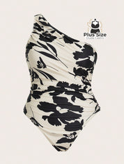 Maiô Manga Única Com Detalhes Franzida Plu Size G / Brano Preto