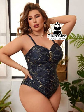 Maiô Plus Size Com Detalhe De Corrente