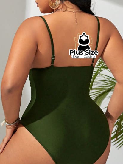 Maiô Plus Size Com Franzido No Busto Liso Várias Cores