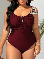 Maiô Plus Size Com Franzido No Busto Liso Várias Cores