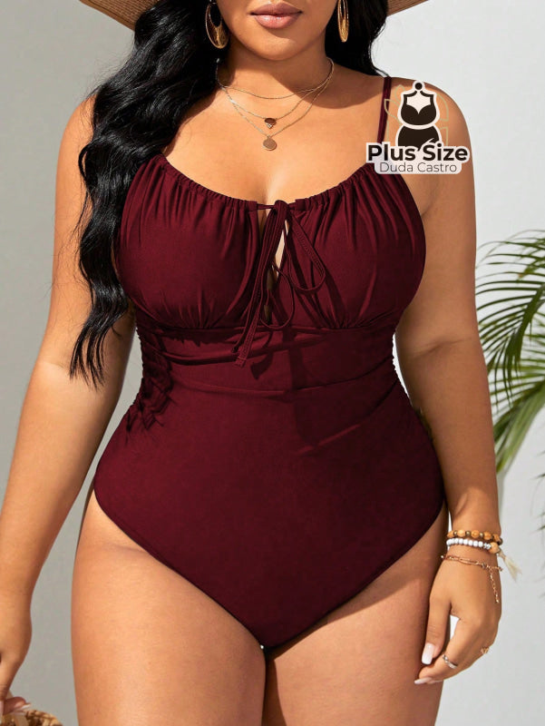 Maiô Plus Size Com Franzido No Busto Liso Várias Cores