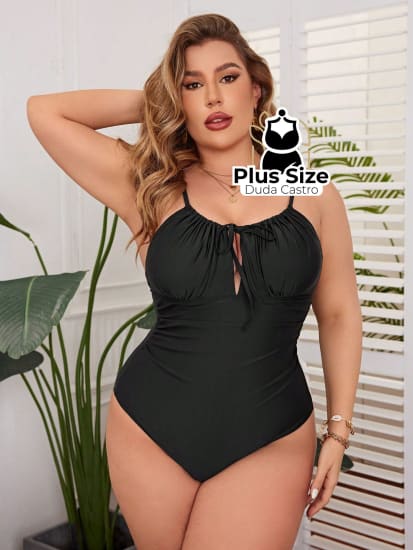 Maiô Plus Size Com Franzido No Busto Liso Várias Cores