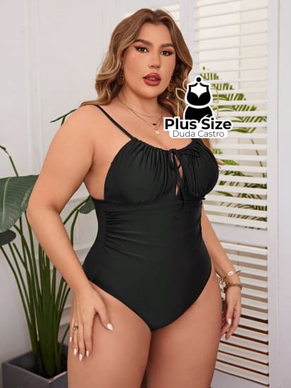 Maiô Plus Size Com Franzido No Busto Liso Várias Cores