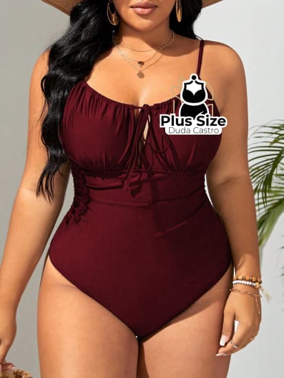 Maiô Plus Size Com Franzido No Busto Liso Várias Cores