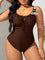 Maiô Plus Size Com Franzido No Busto Liso Várias Cores G / Castanho