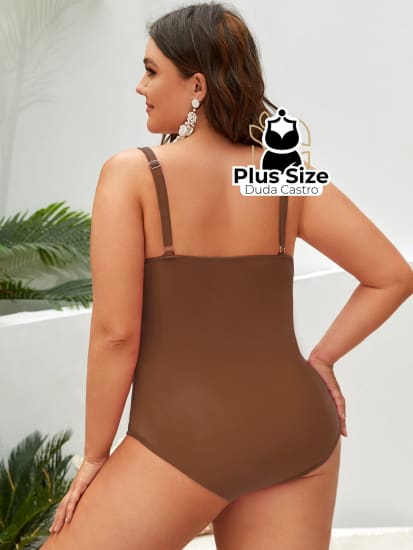 Maiô Push Up Franzido Modelador Várias Cores Plus Size