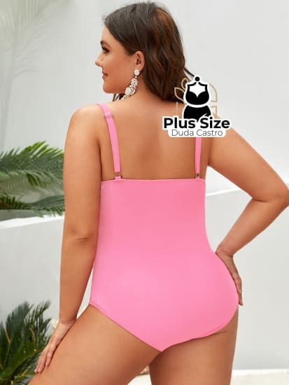 Maiô Push Up Franzido Modelador Várias Cores Plus Size