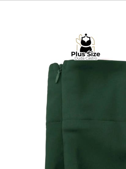 Plussize Pantalona Com Zíper E Detalhe Drapeado Calça