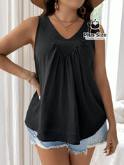 Regata Plus Size V-Neck lisa Várias Cores Regata Plus Size V-Neck lisa Várias Cores