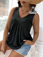 Regata Plus Size V-Neck lisa Várias Cores Regata Plus Size V-Neck lisa Várias Cores