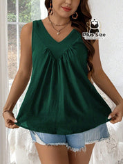 Regata Plus Size V-Neck lisa Várias Cores Regata Plus Size V-Neck lisa Várias Cores