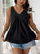 Regata Plus Size V-Neck Lisa Várias Cores G / Preto