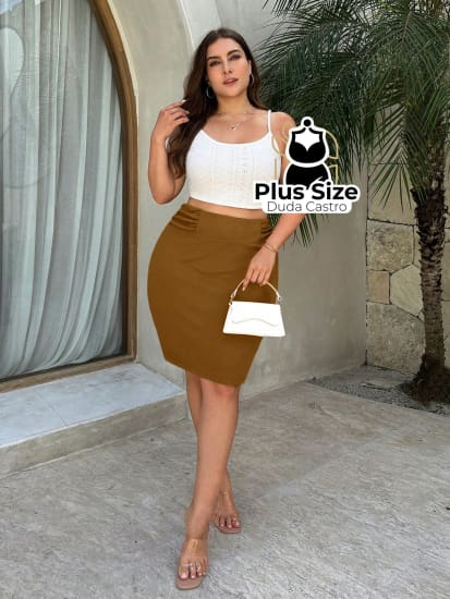 Saia Bodycon Elegante Plus Size Saia