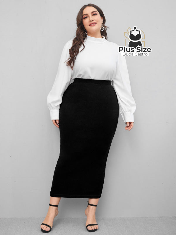 Saia Clássica Elegante Plus Size Saia