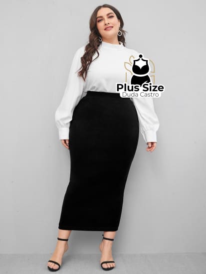 Saia Clássica Elegante Plus Size Saia