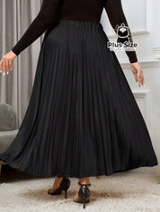 Saia Longa Plissada Plus Size Várias Cores Saia