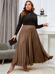 Saia Longa Plissada Plus Size Várias Cores Saia