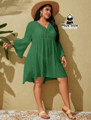 Saída De Praia Estilo Vestido Com Decote Trabalhado