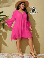 Saída De Praia Estilo Vestido Com Decote Trabalhado