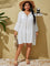 Saída De Praia Estilo Vestido Com Decote Trabalhado G / Branco