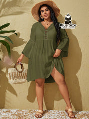 Saída De Praia Estilo Vestido Com Decote Trabalhado