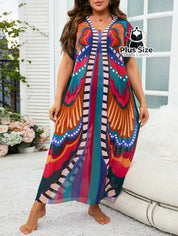 Saída De Praia Maxi Borboletas Plus Size Saida