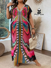 Saída De Praia Maxi Borboletas Plus Size Saida